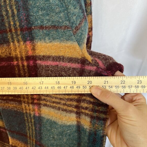 Rachel Zoe S Purple‎ Yellow Plaid Wool Blend Open Blazer Jacket Coat Fall Autumn - Picture 6 of 12